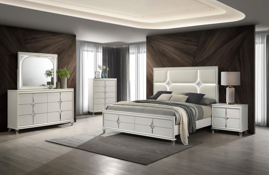 Olivia 5-piece California King Bedroom Set Pearl White-1