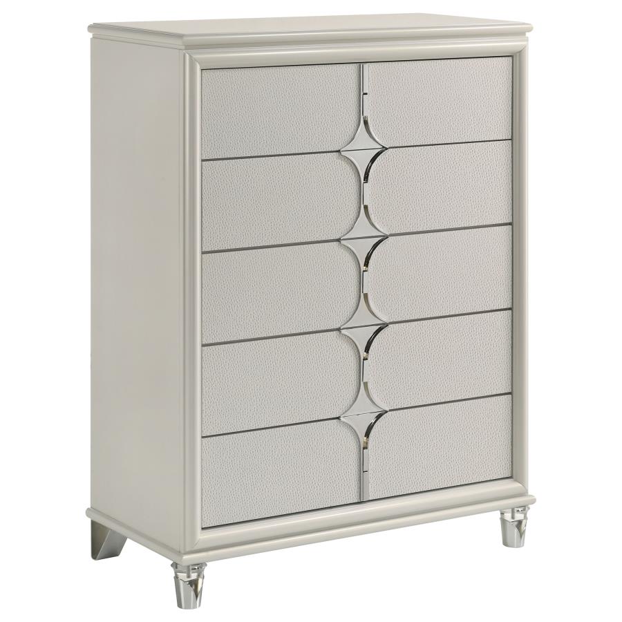 Olivia 5-piece California King Bedroom Set Pearl White-11