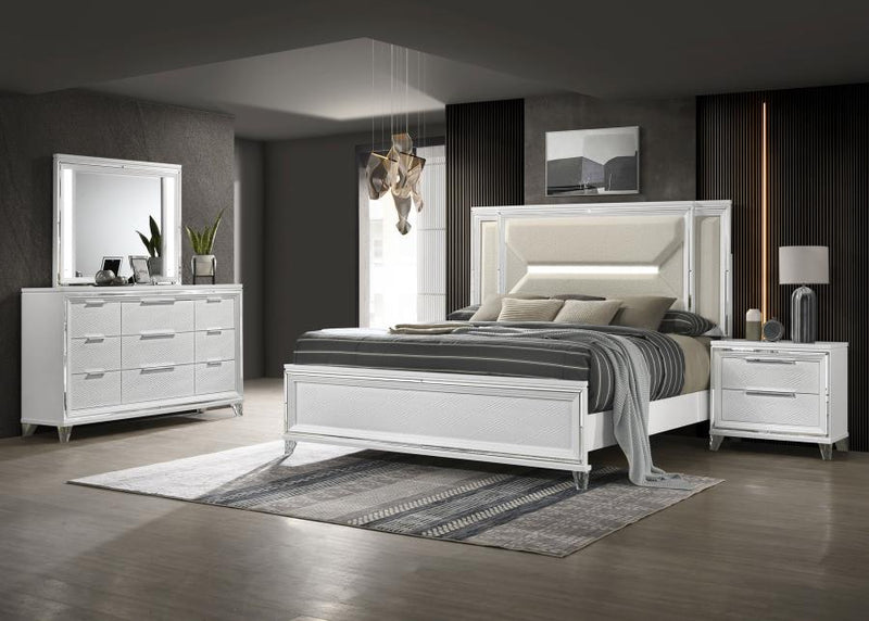 Marmore 4-piece California King Bedroom Set White-zoom-