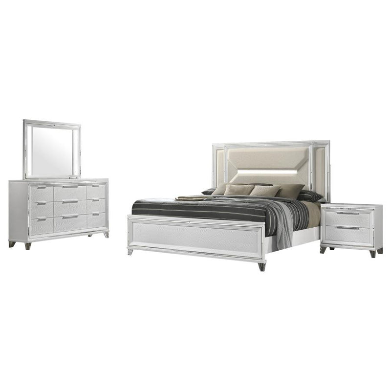 Marmore 4-piece California King Bedroom Set White-zoom-