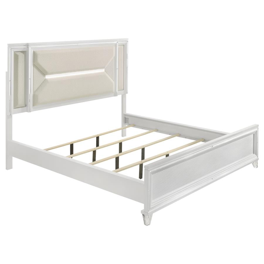 Marmore 4-piece California King Bedroom Set White-zoom-3