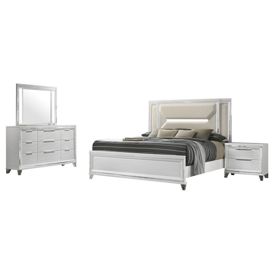 Marmore 4-piece Queen Bedroom Set White-2