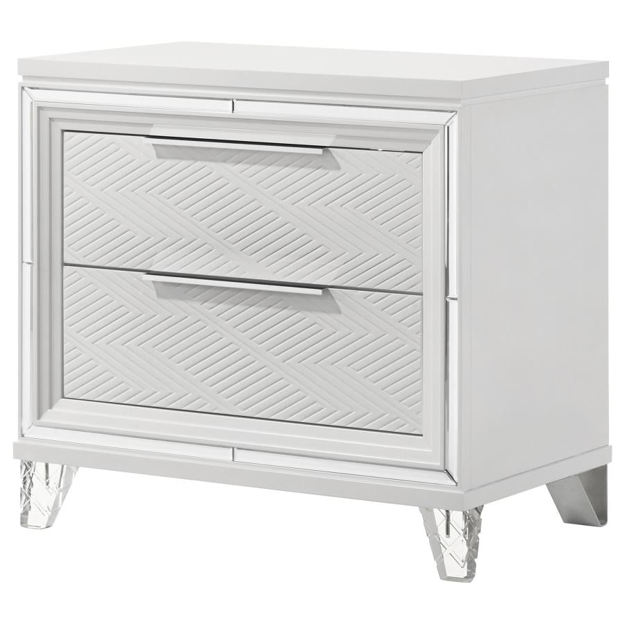 Marmore 2-drawer Nightstand Bedside Table White-zoom-4