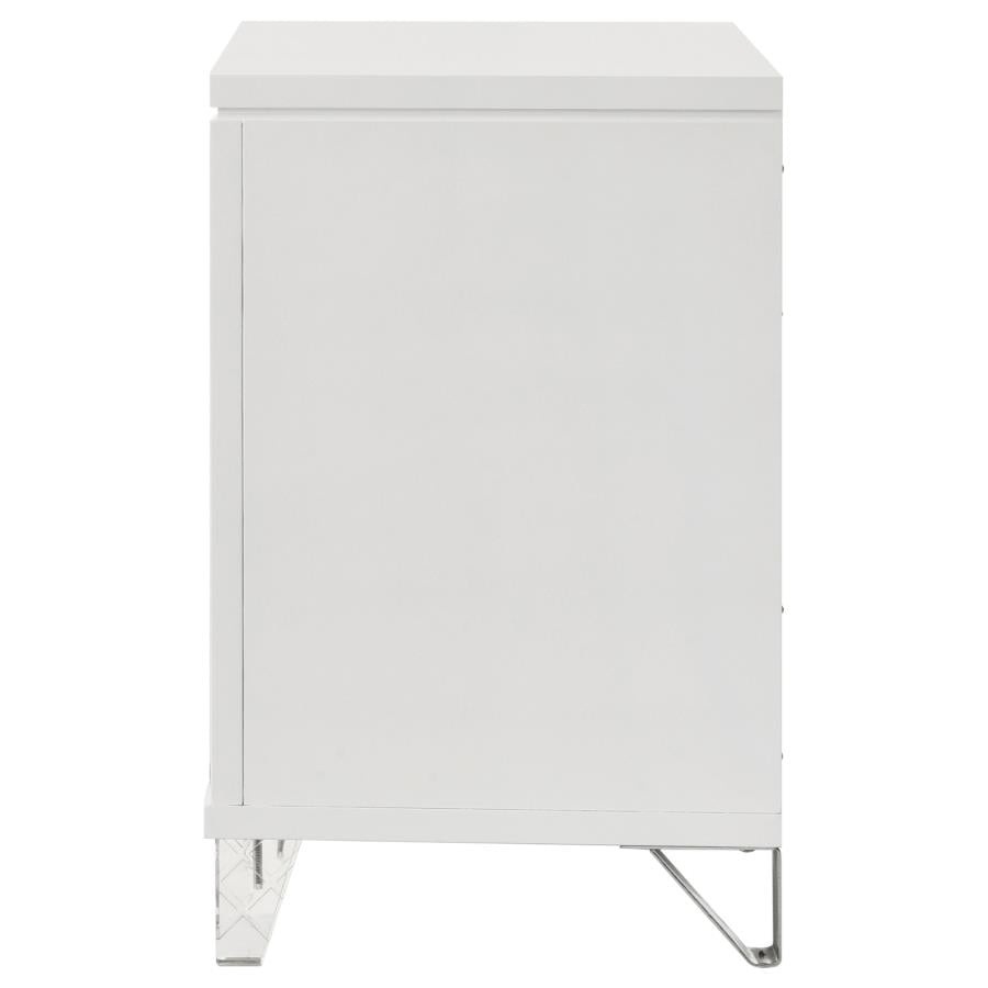 Marmore 2-drawer Nightstand Bedside Table White-5