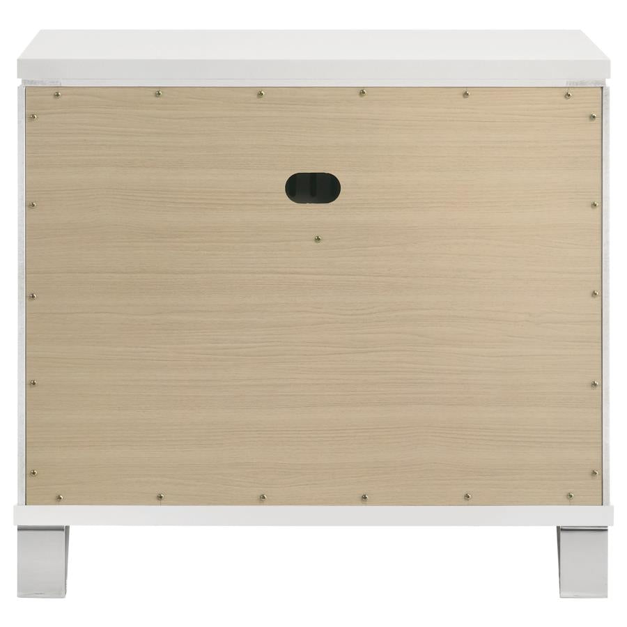 Marmore 2-drawer Nightstand Bedside Table White-zoom-7