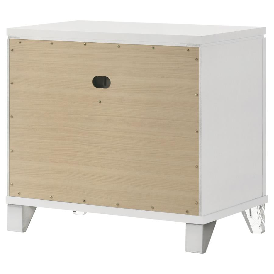 Marmore 2-drawer Nightstand Bedside Table White-zoom-8
