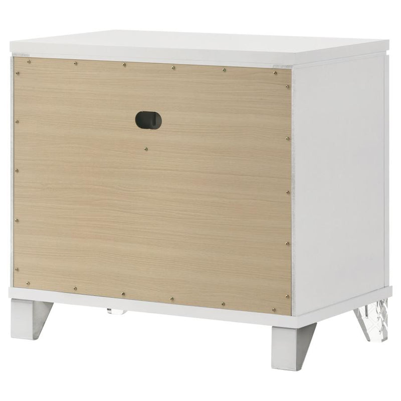 Marmore 2-drawer Nightstand Bedside Table White-zoom-