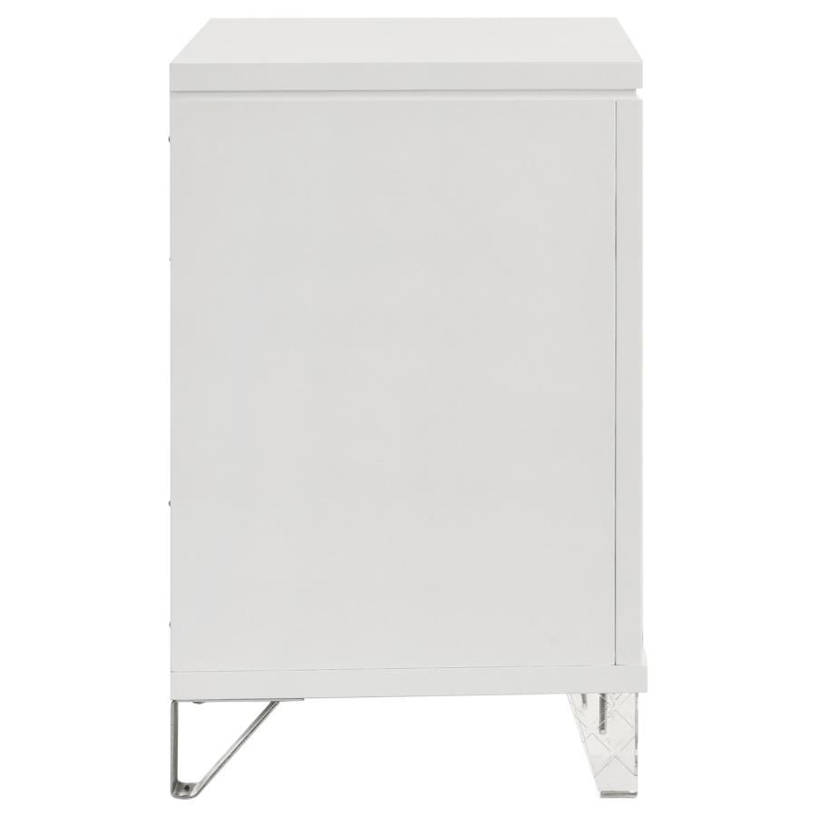 Marmore 2-drawer Nightstand Bedside Table White-zoom-9