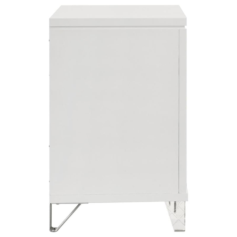 Marmore 2-drawer Nightstand Bedside Table White-zoom-