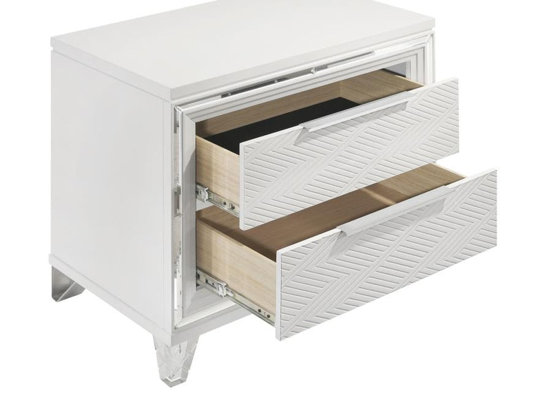 Marmore 2-drawer Nightstand Bedside Table White-zoom-