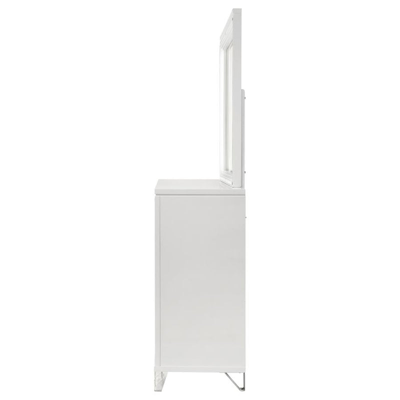 Marmore 9-drawer Dresser and LED Mirror White-zoom-