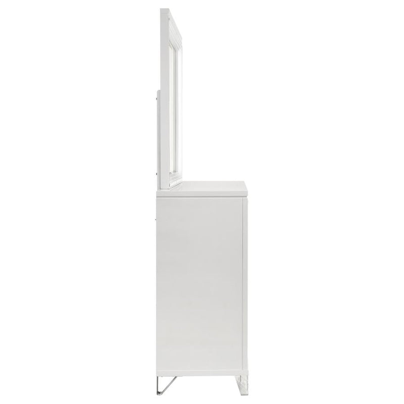 Marmore 9-drawer Dresser and LED Mirror White-zoom-