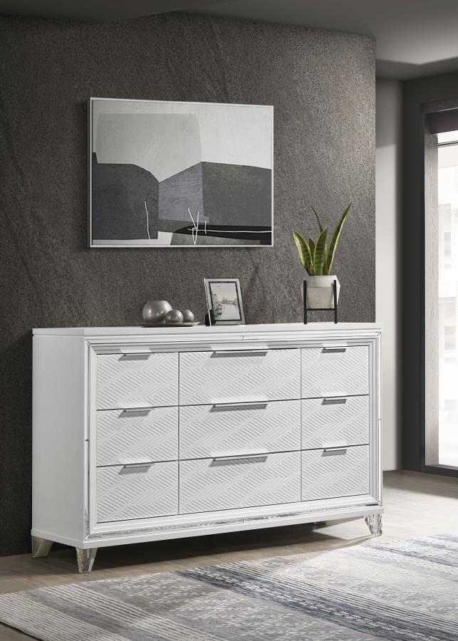 Marmore 9-drawer Dresser Cabinet White-2