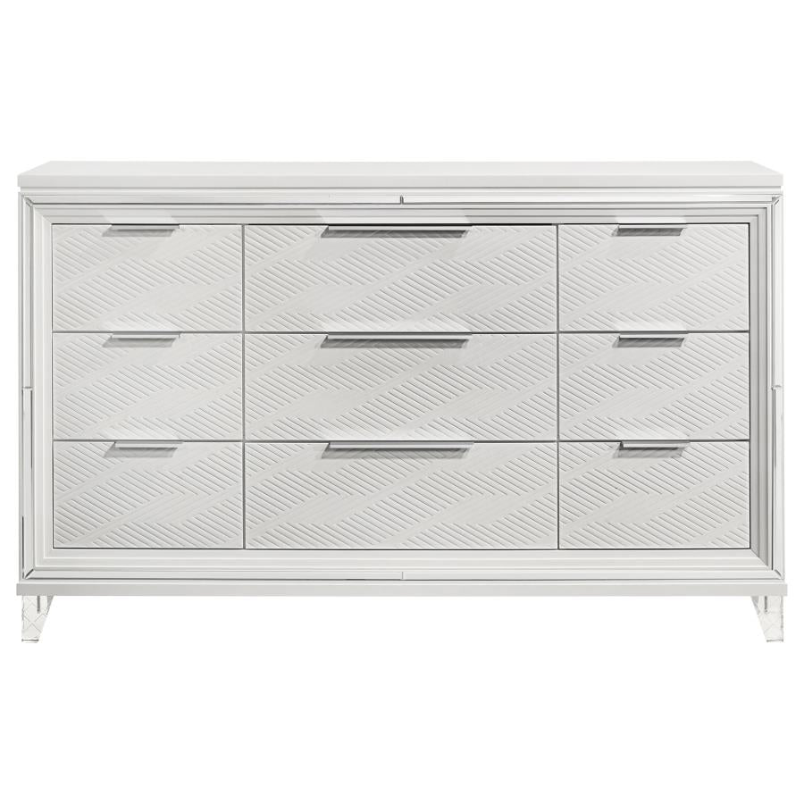 Marmore 9-drawer Dresser Cabinet White-3