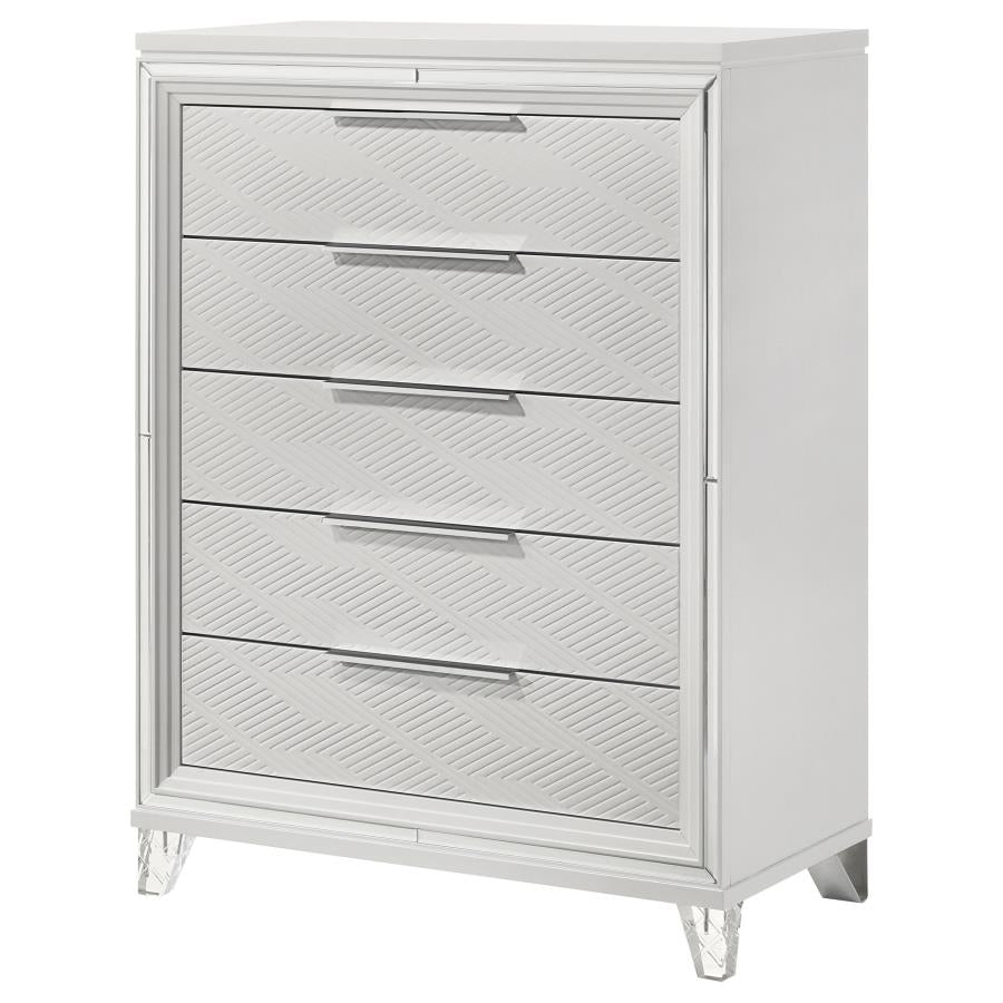 Marmore 5-drawer Bedroom Chest of Drawers White-zoom-4