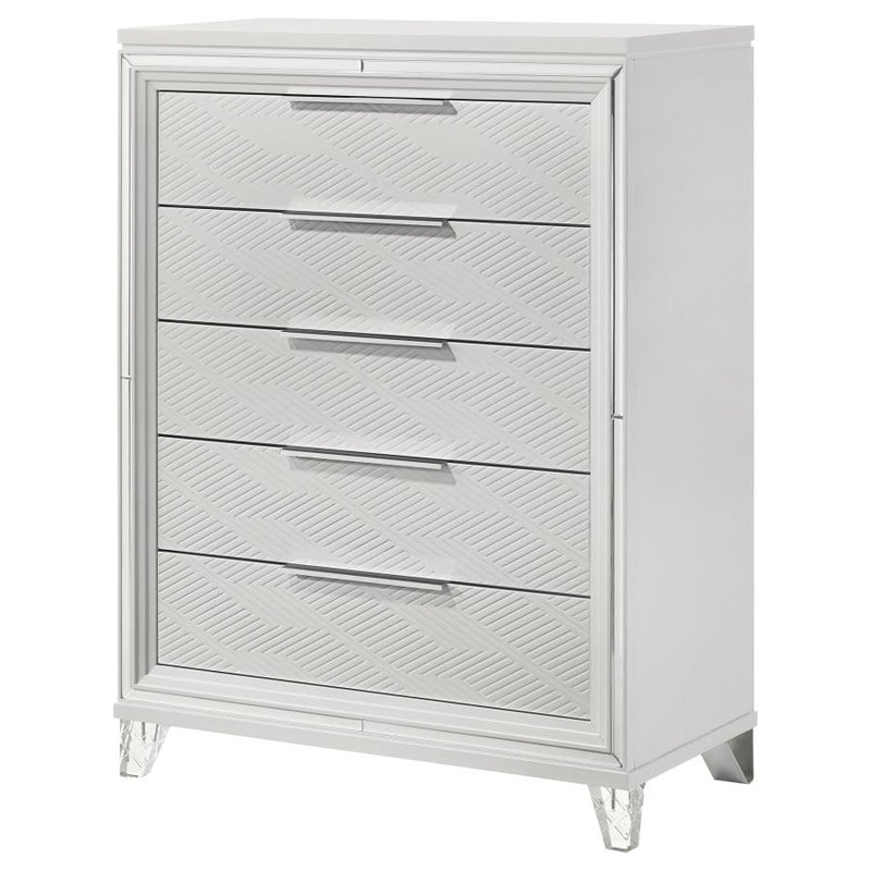 Marmore 5-drawer Bedroom Chest of Drawers White-zoom-
