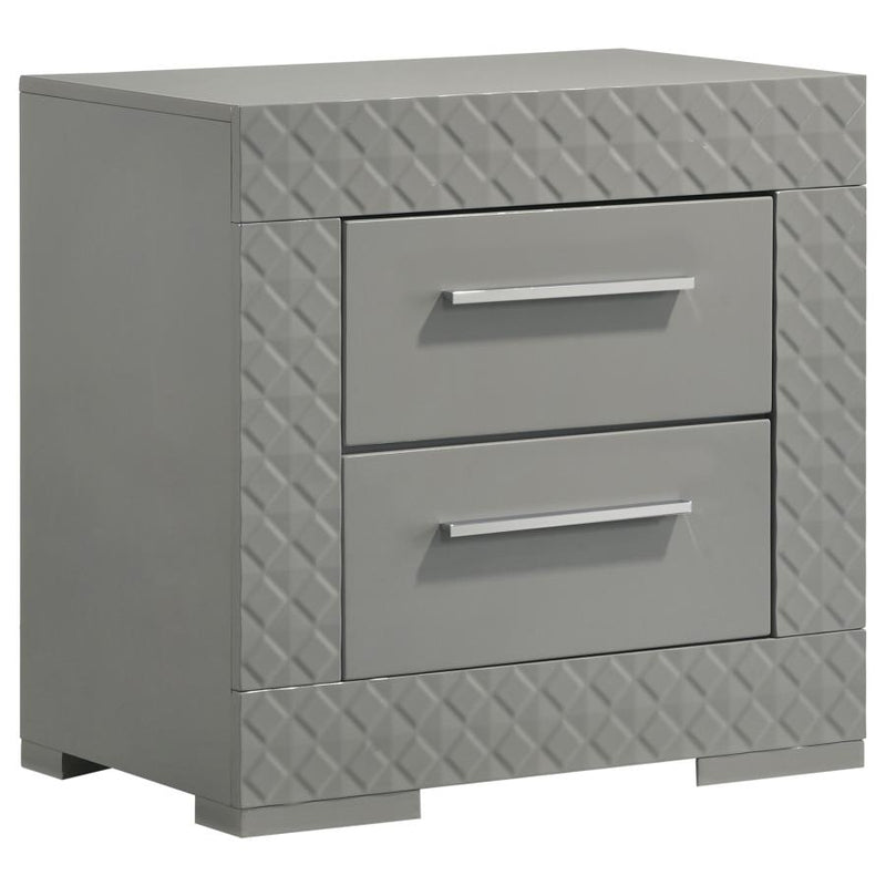 Ives 5-piece Eastern King Bedroom Set Grey High Gloss-zoom-