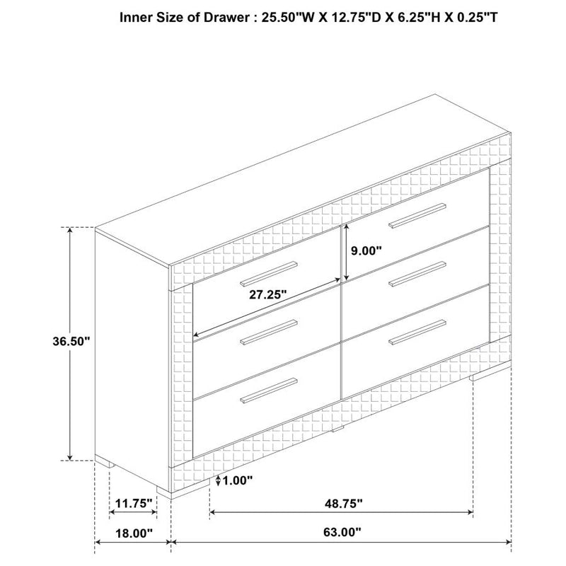 Ives 5-piece Eastern King Bedroom Set Grey High Gloss-zoom-