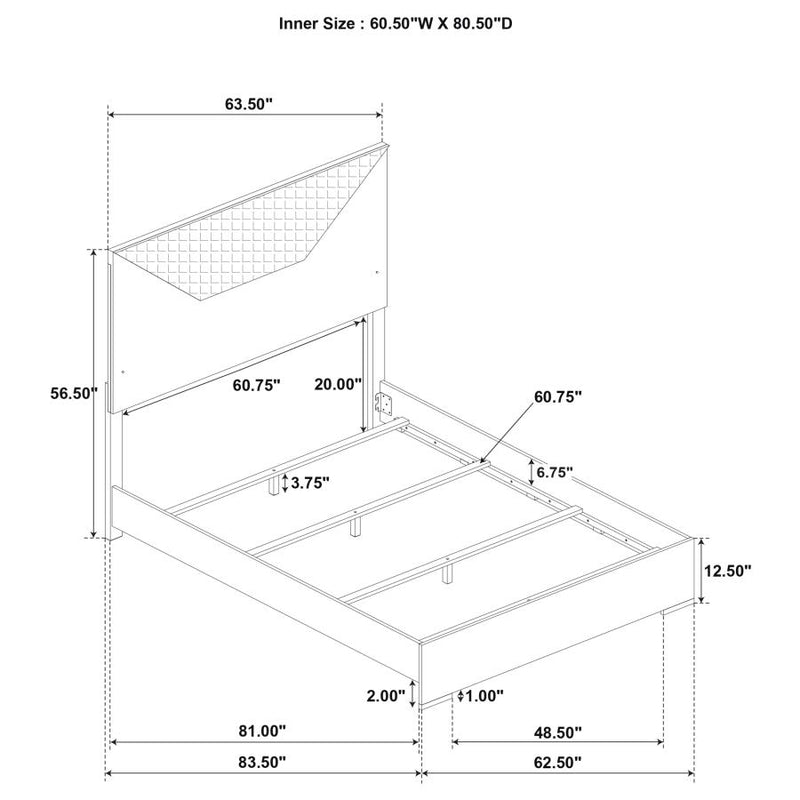 Ives 4-piece Queen Bedroom Set Grey High Gloss-zoom-