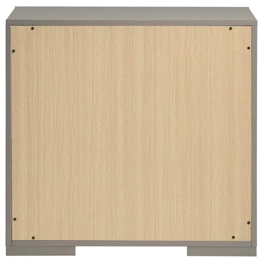 Ives 2-drawer Nightstand Bedside Table Grey High Gloss-zoom-7