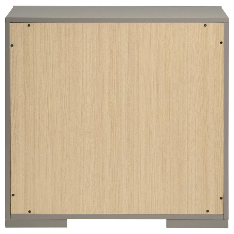 Ives 2-drawer Nightstand Bedside Table Grey High Gloss-zoom-