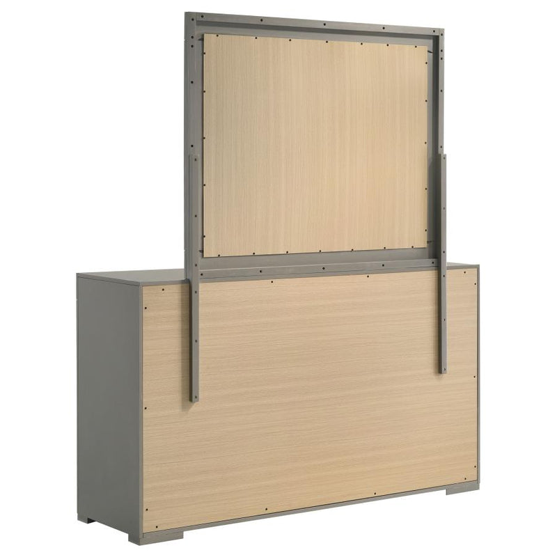 Ives 6-drawer Dresser and Mirror Grey High Gloss-zoom-