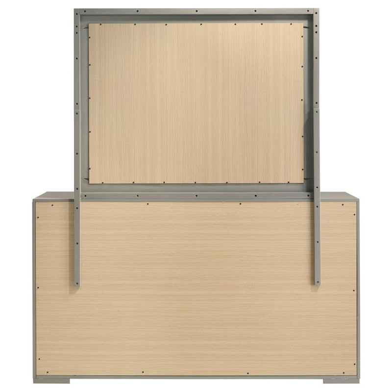 Ives 6-drawer Dresser and Mirror Grey High Gloss-zoom-