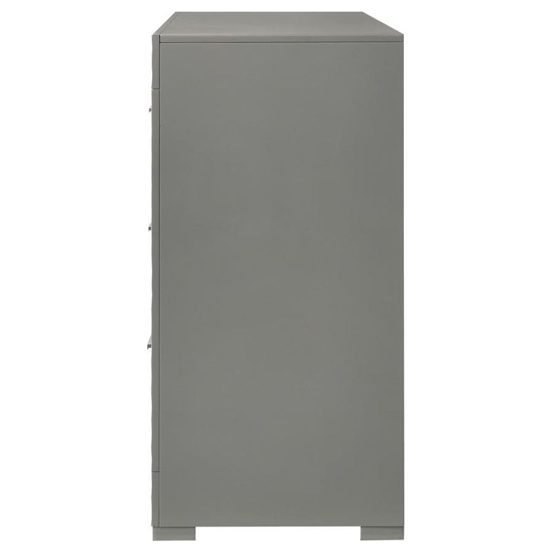 Ives 6-drawer Dresser Cabinet Grey High Gloss-zoom-