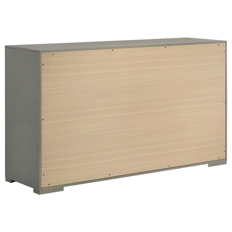 Ives 6-drawer Dresser Cabinet Grey High Gloss-zoom-