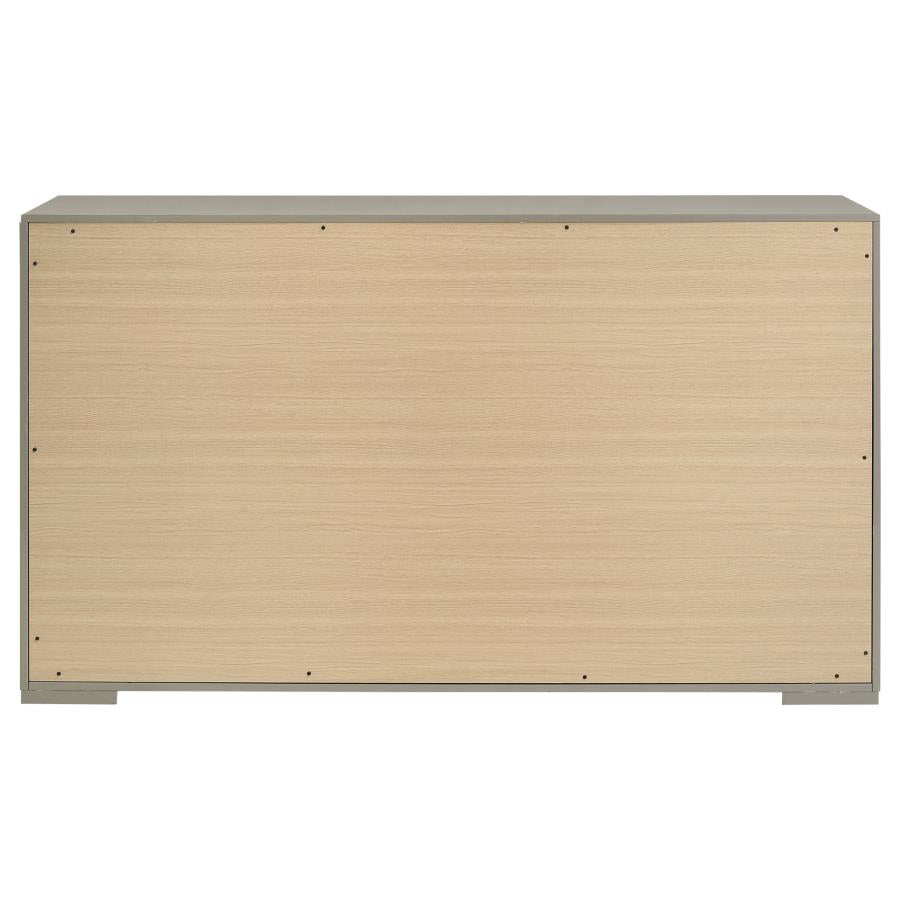 Ives 6-drawer Dresser Cabinet Grey High Gloss-zoom-7