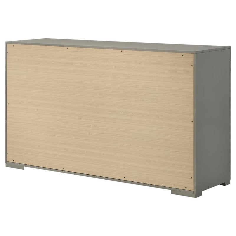 Ives 6-drawer Dresser Cabinet Grey High Gloss-zoom-
