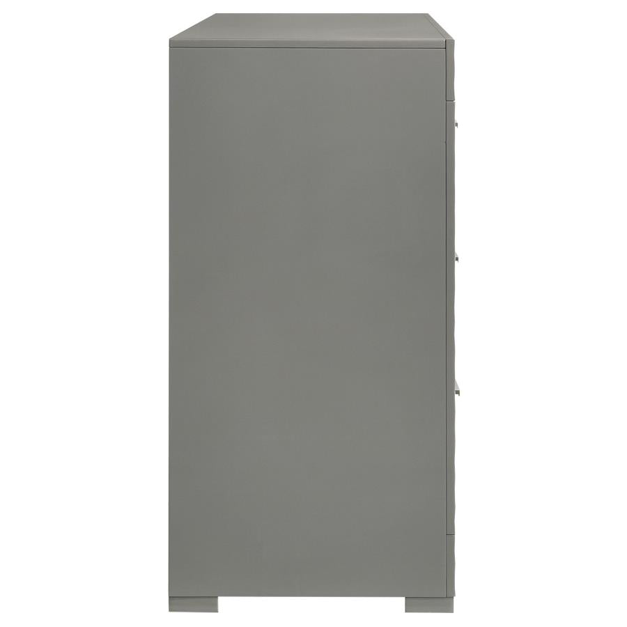 Ives 6-drawer Dresser Cabinet Grey High Gloss-zoom-9