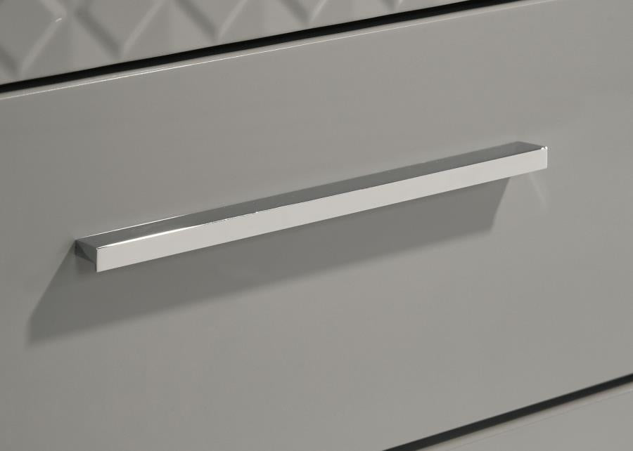 Ives 6-drawer Dresser Cabinet Grey High Gloss-11