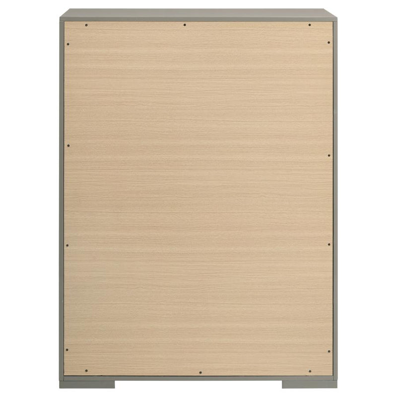 Ives 5-drawer Bedroom Chest of Drawers Grey High Gloss-zoom-