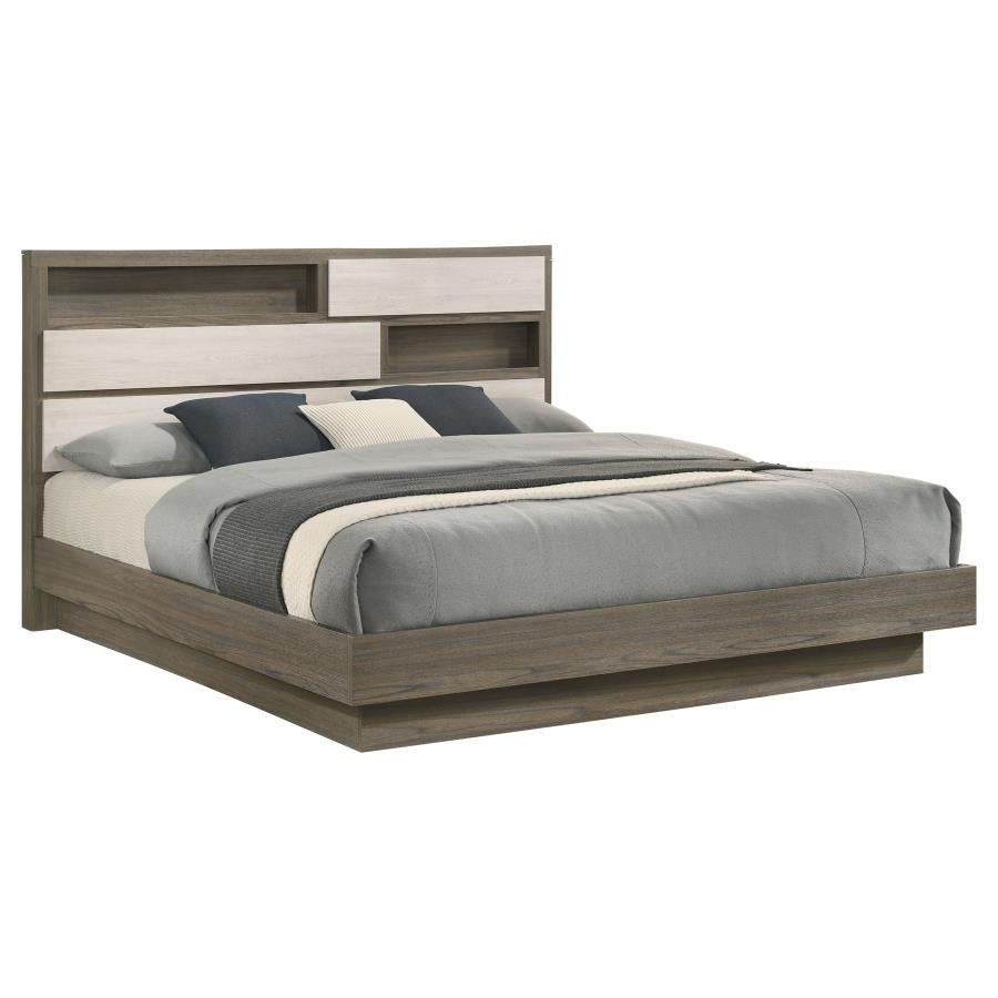Fenwick Eastern King Bed Bookcase Headboard Grey Oak-zoom-3