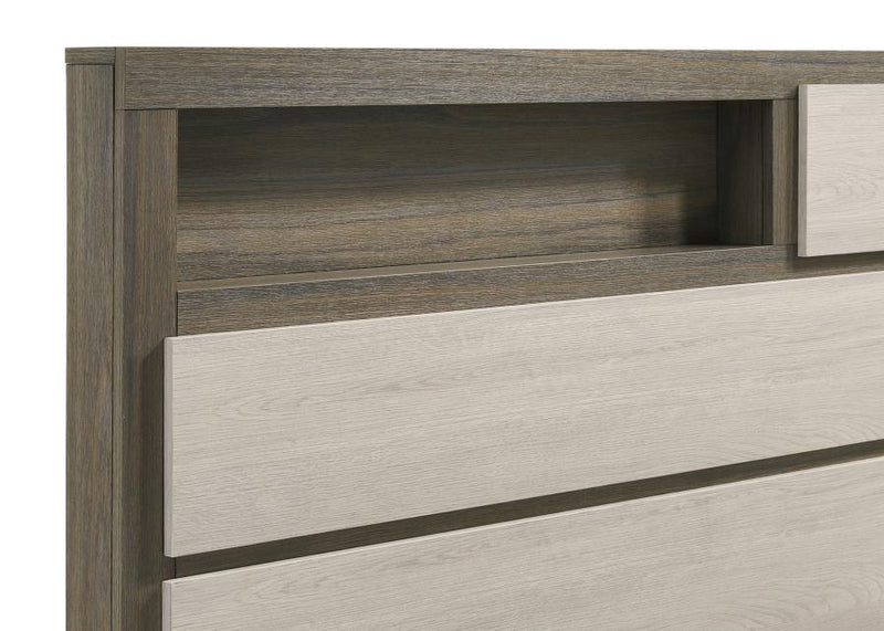 Fenwick Eastern King Bed Bookcase Headboard Grey Oak-zoom-
