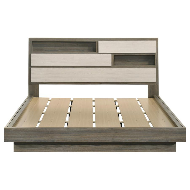 Fenwick California King Bed Bookcase Headboard Grey Oak-zoom-