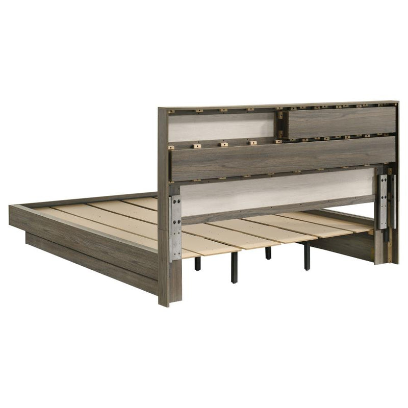 Fenwick California King Bed Bookcase Headboard Grey Oak-zoom-