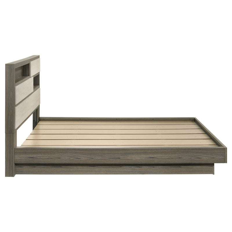 Fenwick California King Bed Bookcase Headboard Grey Oak-zoom-