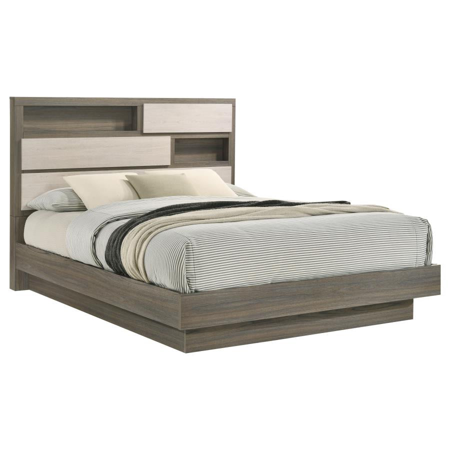 Fenwick Queen Bed Bookcase Headboard Grey Oak-zoom-3