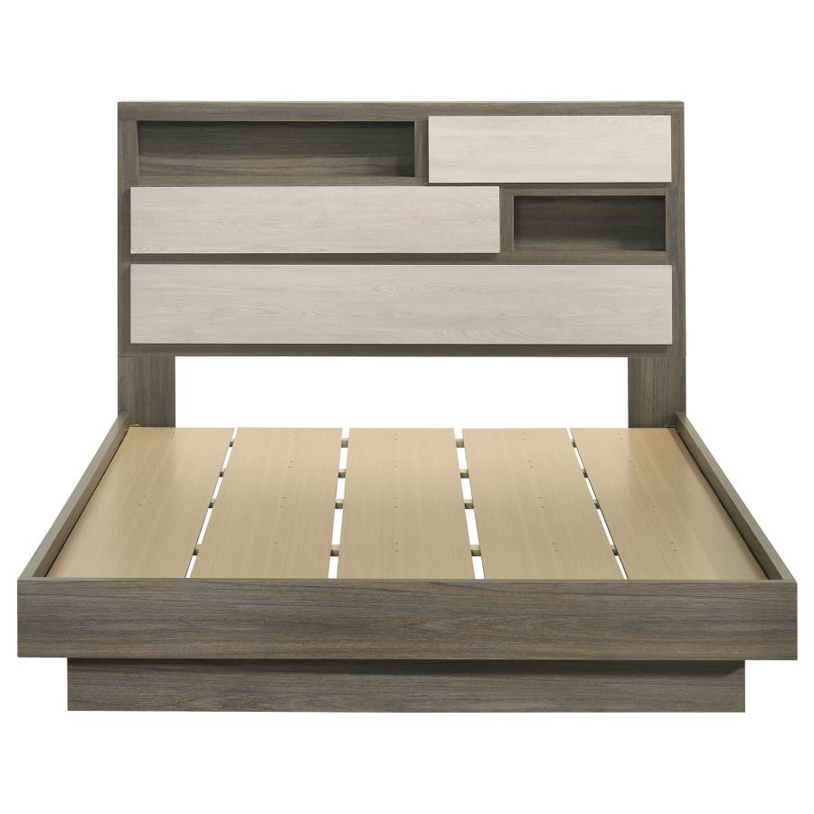 Fenwick Queen Bed Bookcase Headboard Grey Oak-zoom-4