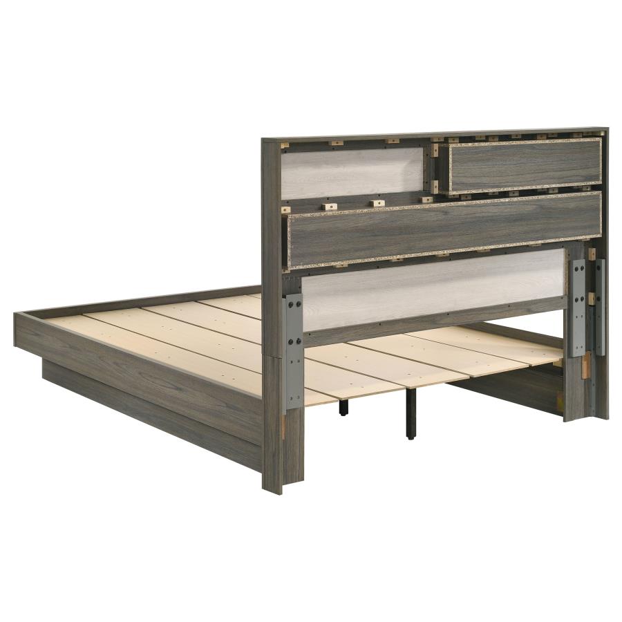 Fenwick Queen Bed Bookcase Headboard Grey Oak-zoom-5