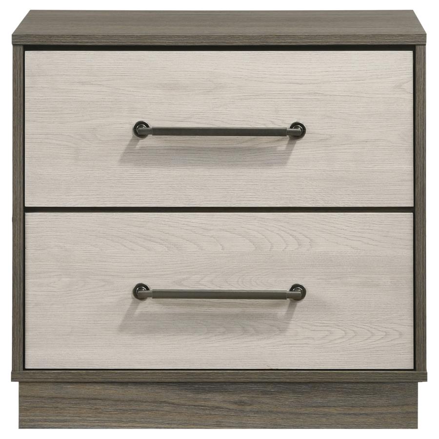 Fenwick 2-drawer Nightstand Bedside Table Grey Oak-zoom-3