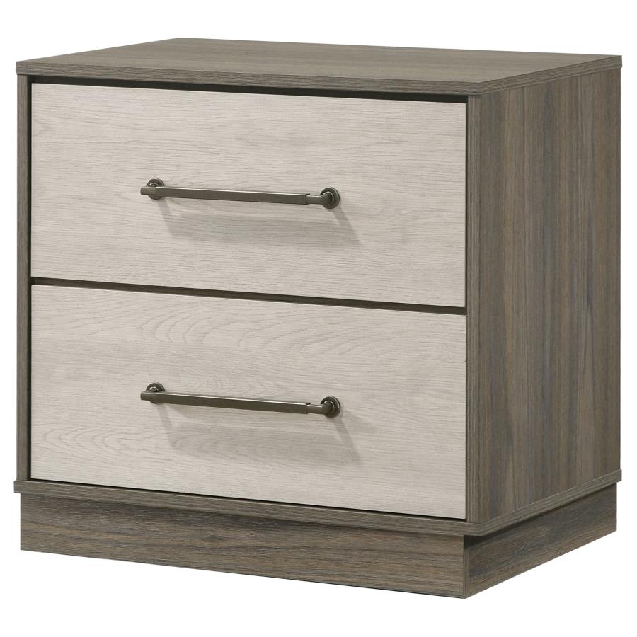 Fenwick 2-drawer Nightstand Bedside Table Grey Oak-4