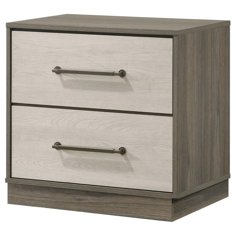 Fenwick 2-drawer Nightstand Bedside Table Grey Oak-zoom-