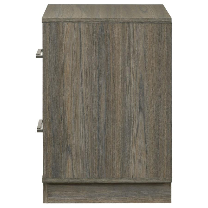 Fenwick 2-drawer Nightstand Bedside Table Grey Oak-zoom-