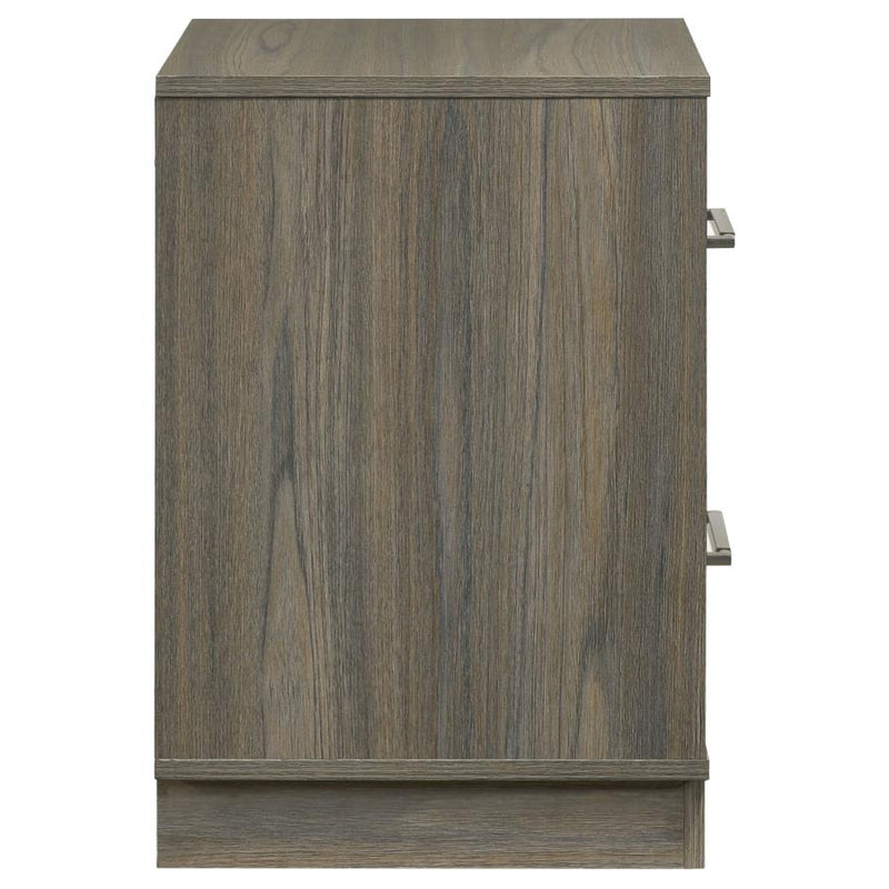 Fenwick 2-drawer Nightstand Bedside Table Grey Oak-zoom-