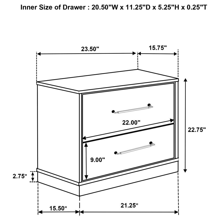 Fenwick 2-drawer Nightstand Bedside Table Grey Oak-zoom-15