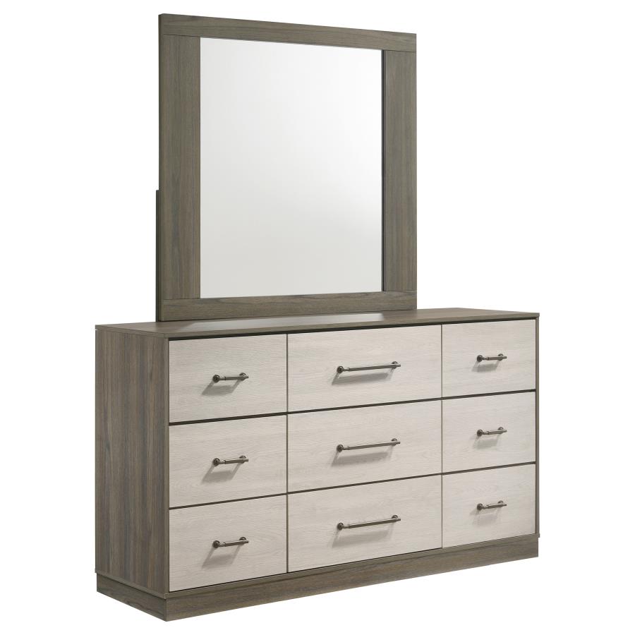 Fenwick 9-drawer Dresser with Mirror Grey Oak-1