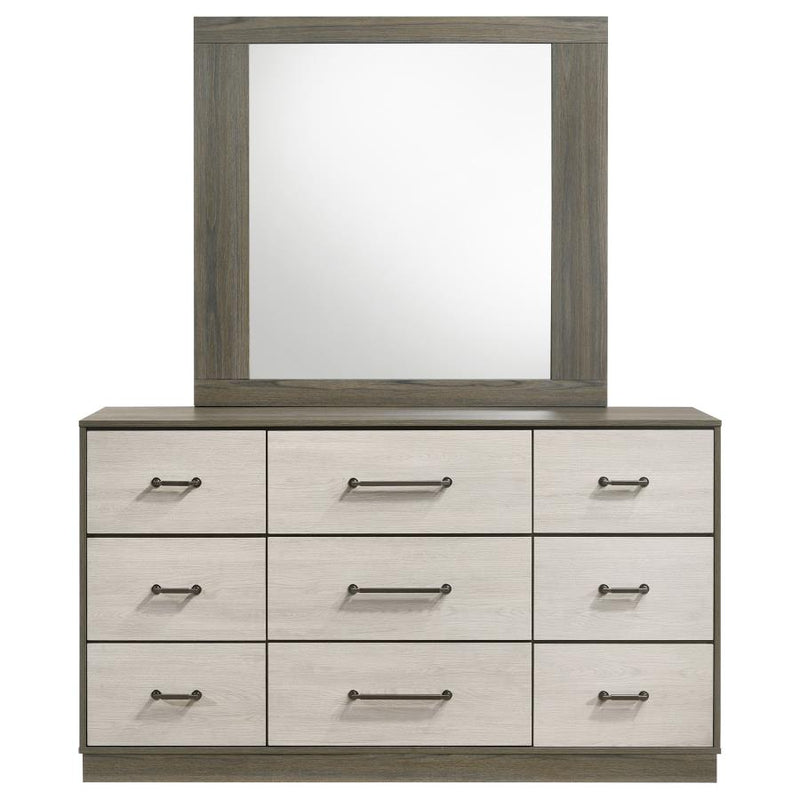 Fenwick 9-drawer Dresser with Mirror Grey Oak-zoom-